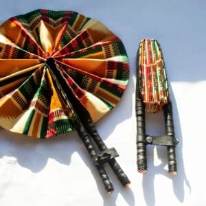 Kente Hand Fan, wakuda, african print fans, black-owned brands, black pound day
